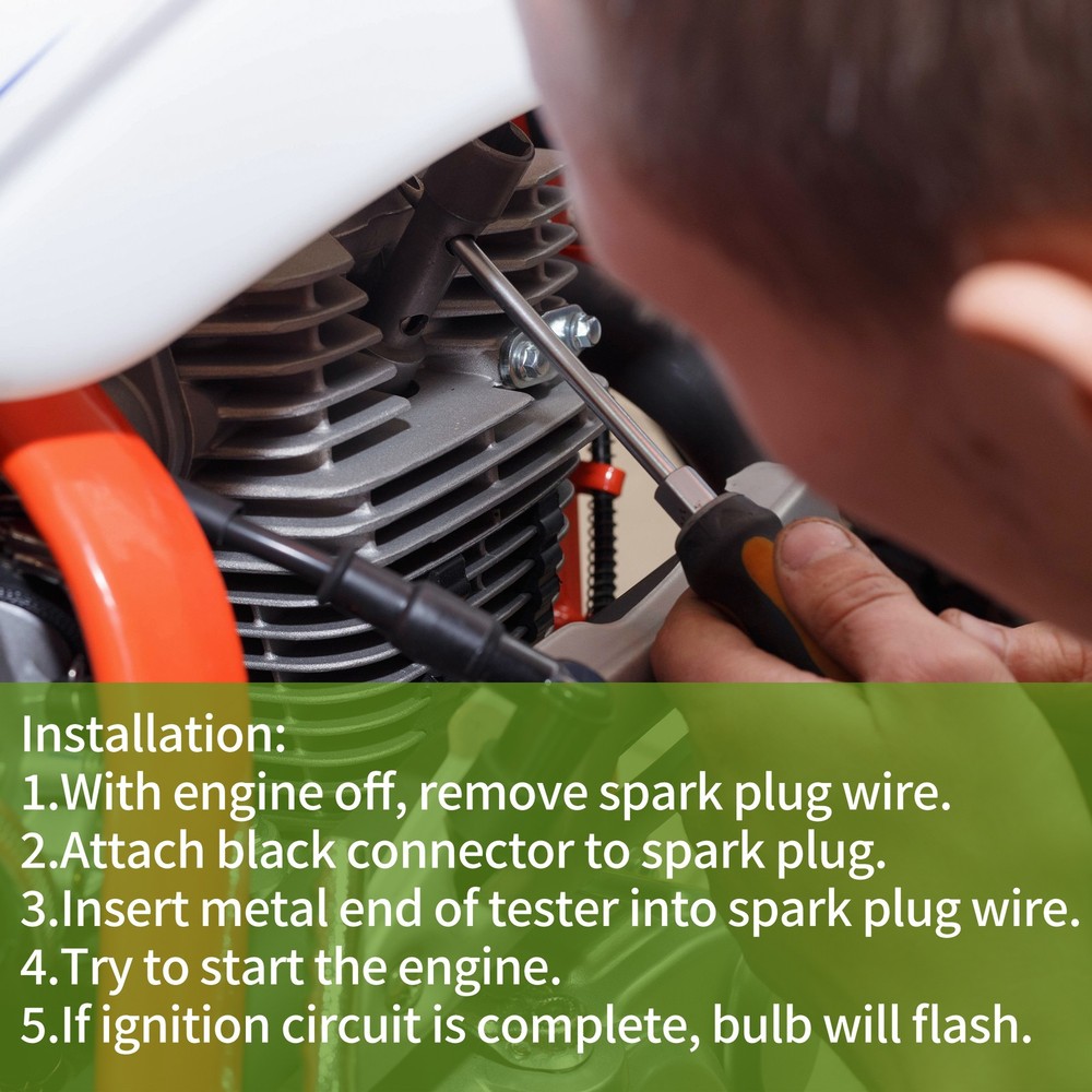 1 Pc Spark Plug Tester Ignition Plastic & Metal Black Spark Plug Tester