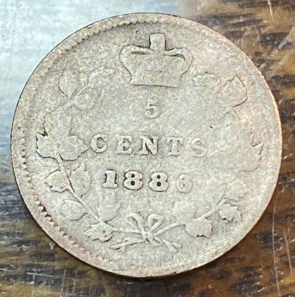 1886 Canada 5 Cents Good CHRC (formerly CHN)