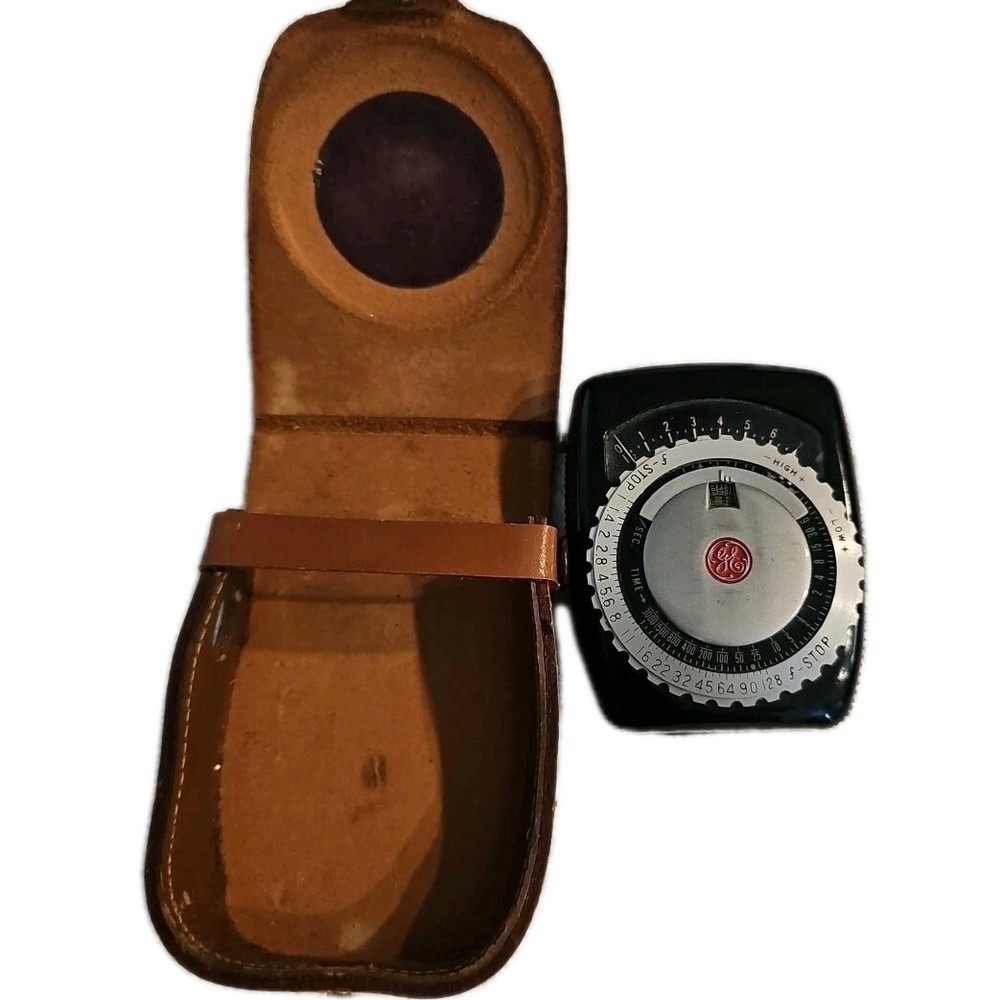 Exposure Meter General Electric Type PR-1 With Leather Case Locking Memory