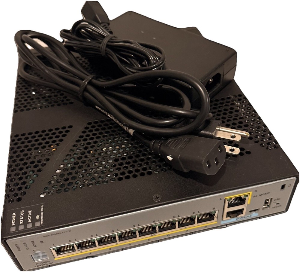 CISCO ASA5506-X SECURITY+ Firewall NO CLOCK ISSUE w/Power Adapter