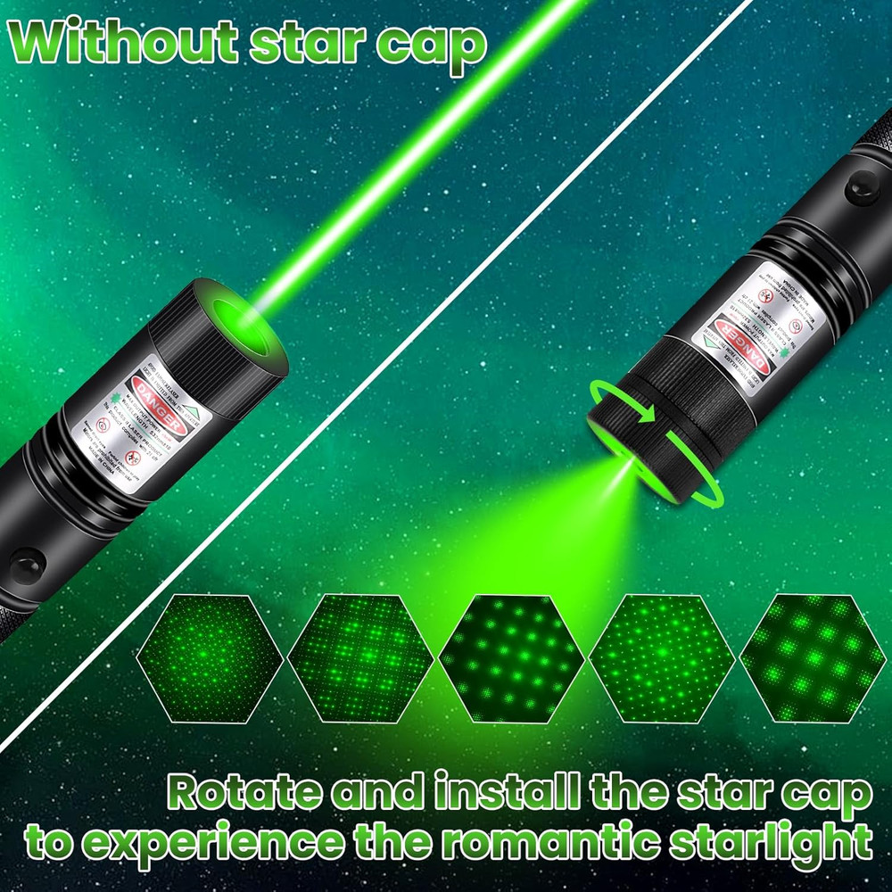 Long Range Laser Pointer, Rechargeable Flashlight with Green Laser Pointer for N