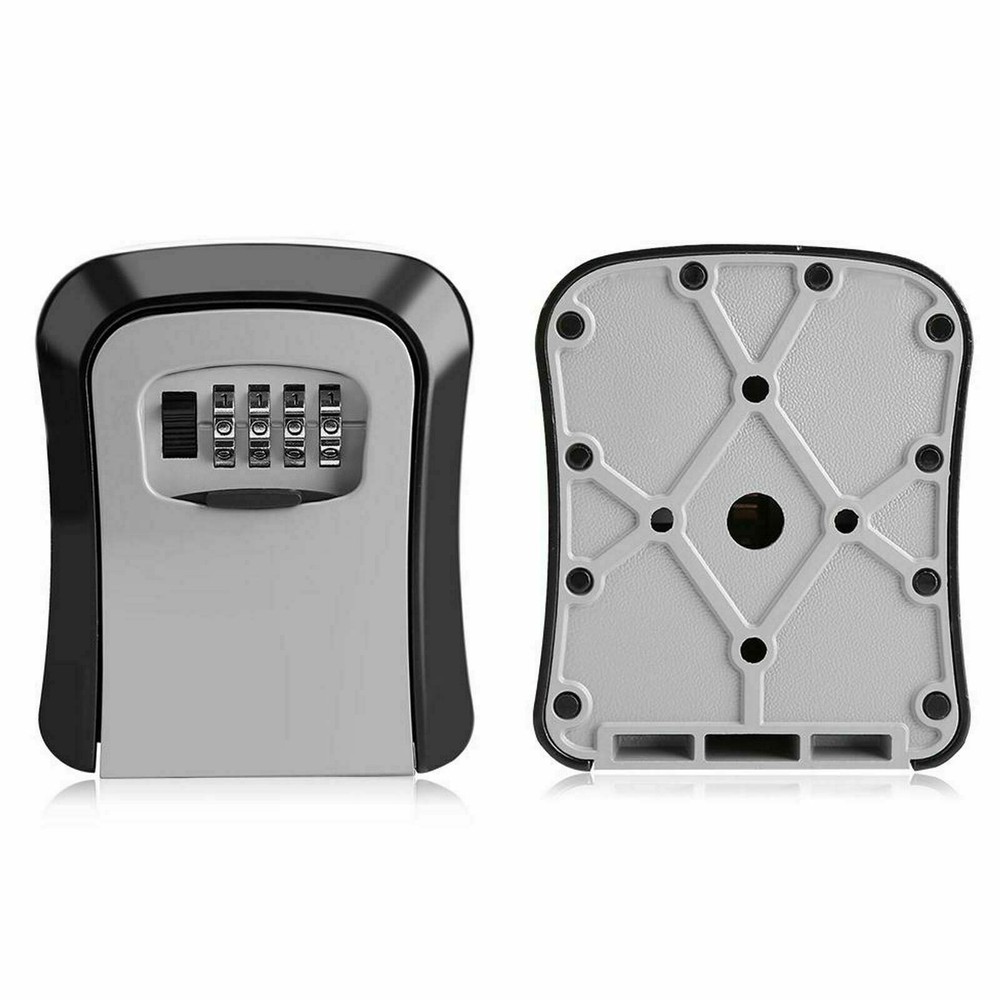 Key Lock Box Wall Mounted, 4 Digit Combination Lockbox For Outside, House Keys