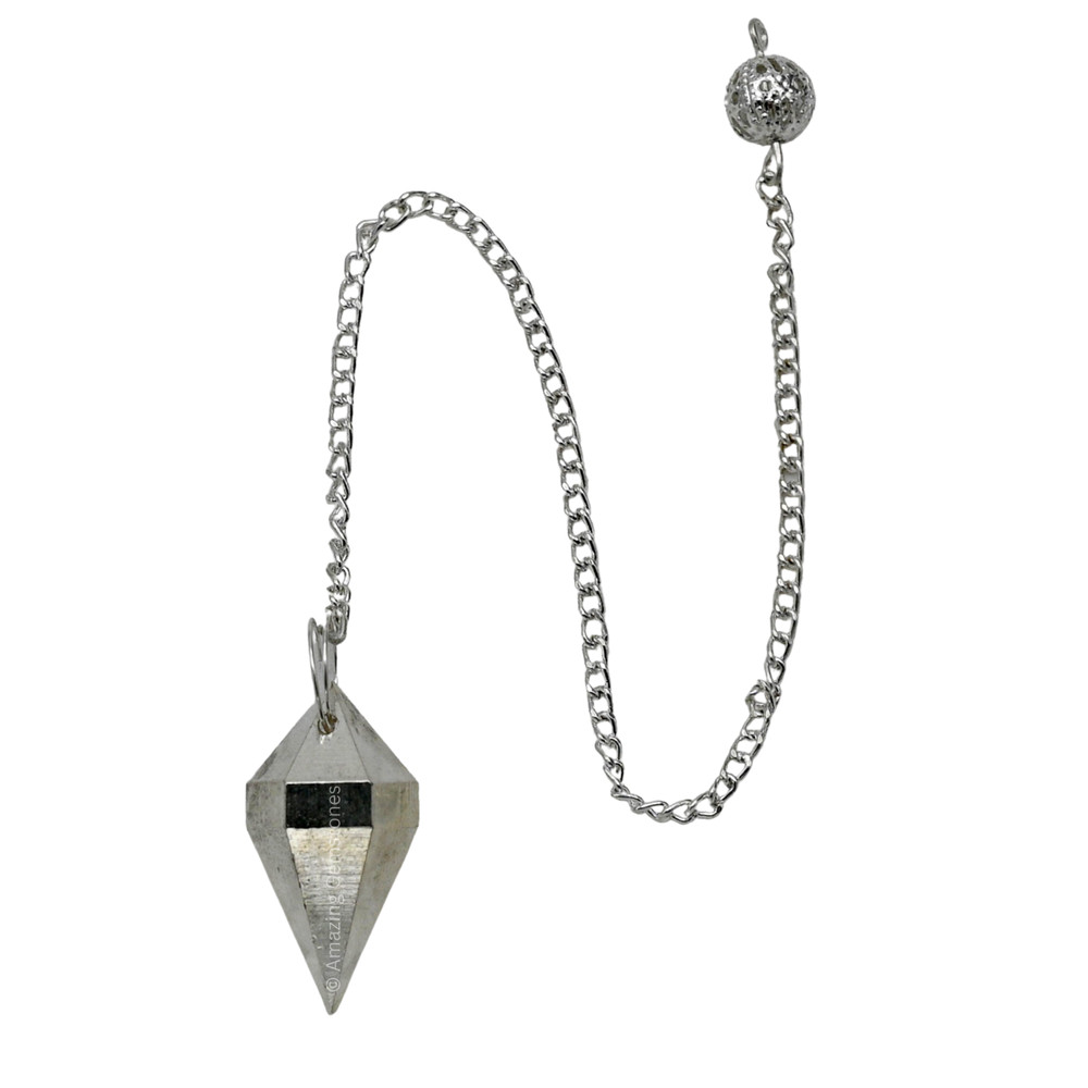 Metal Silver Double Point Cone Steel Copper Pendulum for Divination
