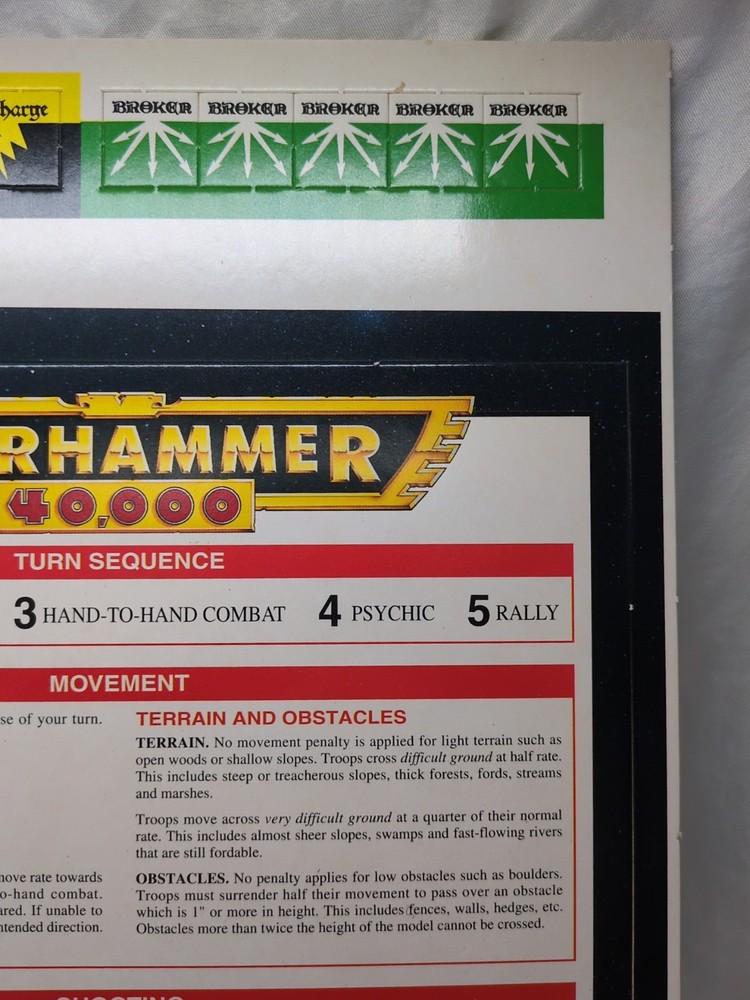 Warhammer 40k Second Edition Starter Set Sheet 7