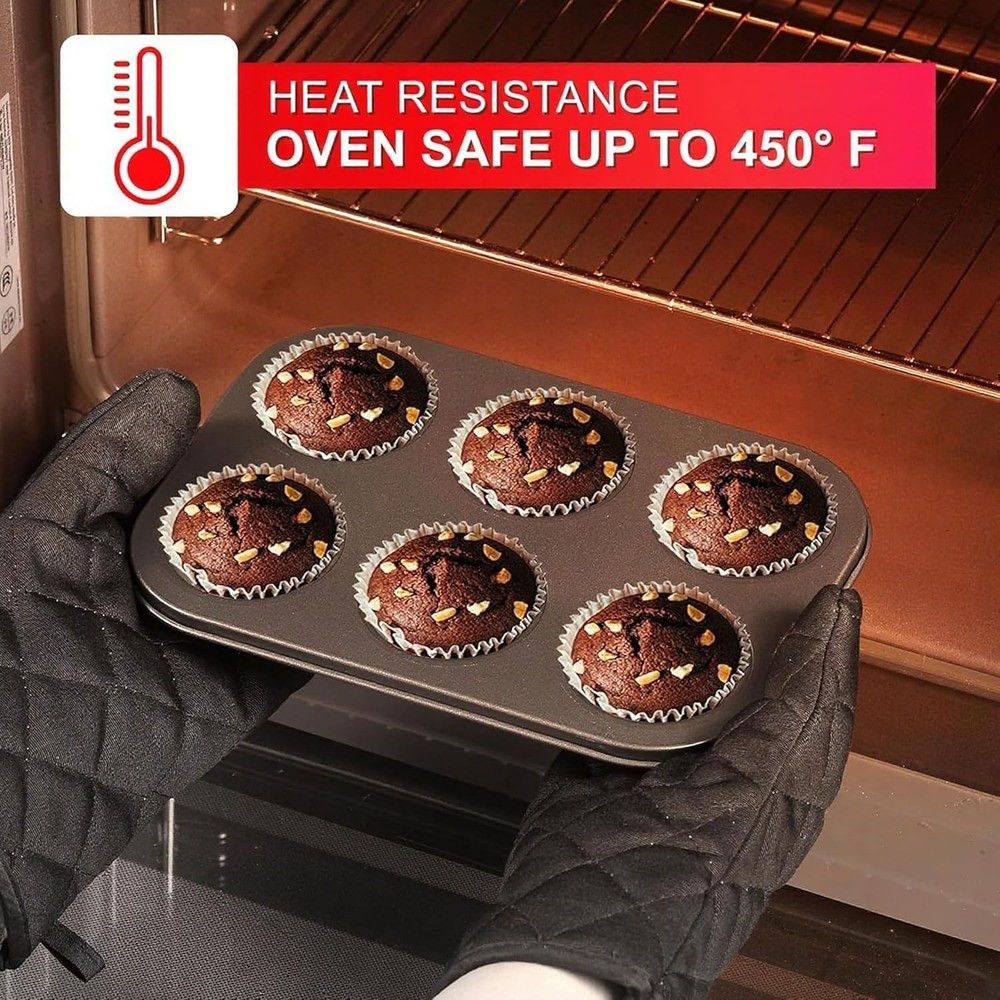 12PCS Nonstick Baking Pans Set Stackable Bakeware Sets W/ Wider Grip Carbon