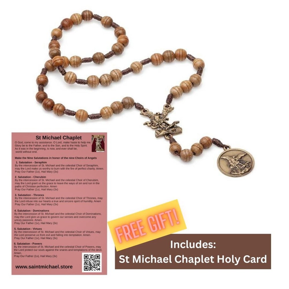 St Michael Chaplet, handcraft, Wood, Saint Michael Chaplet, St Michael Novena