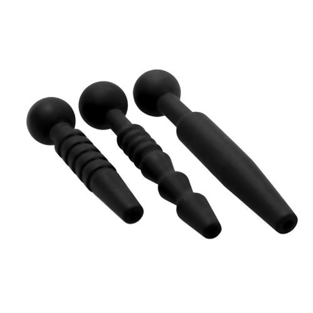 Dark Rods 3 Piece Soft Silicone Penis Plug Set