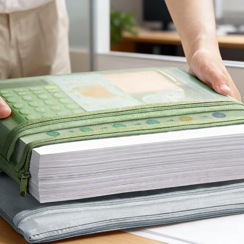 4 Pack Mesh Zipper Pouch with Handles, Nylon Document Bag Double Layer