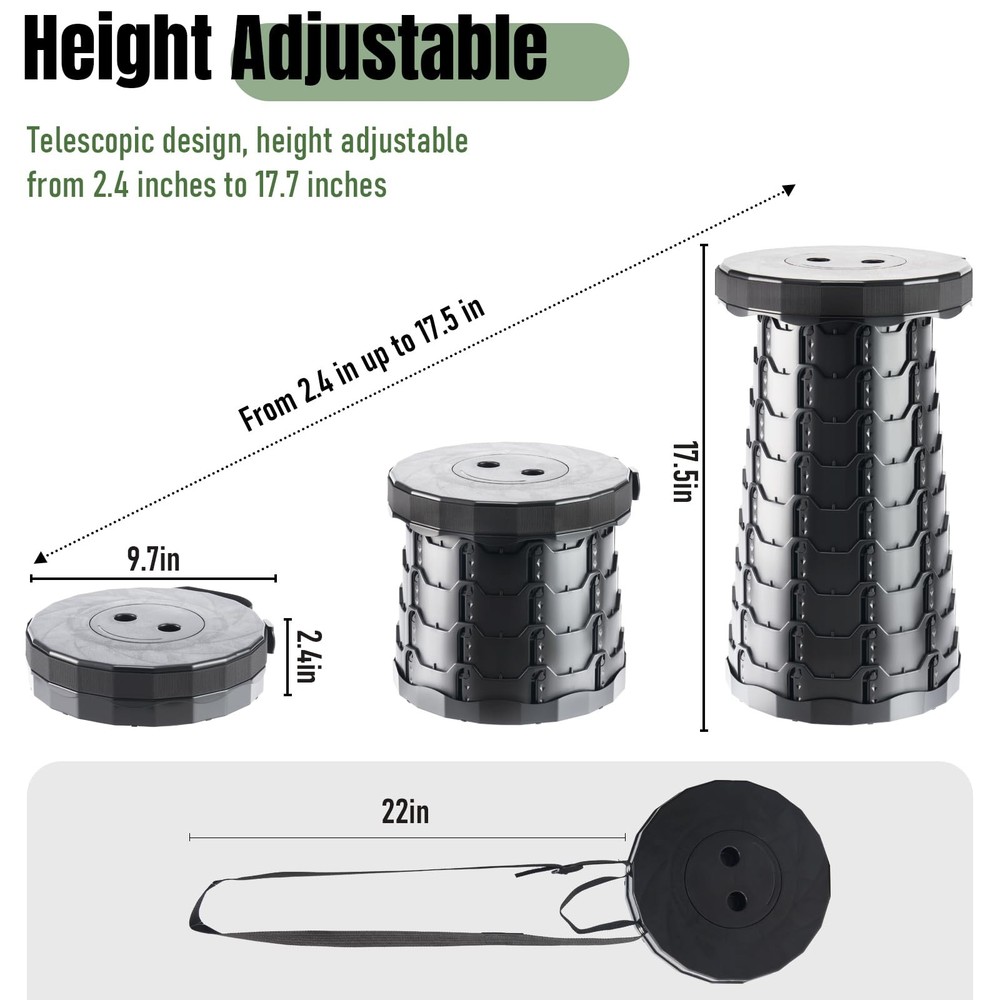 Upgraded Foldable Stool Thickened, Portable Collapsible Stool Retractable Sto...