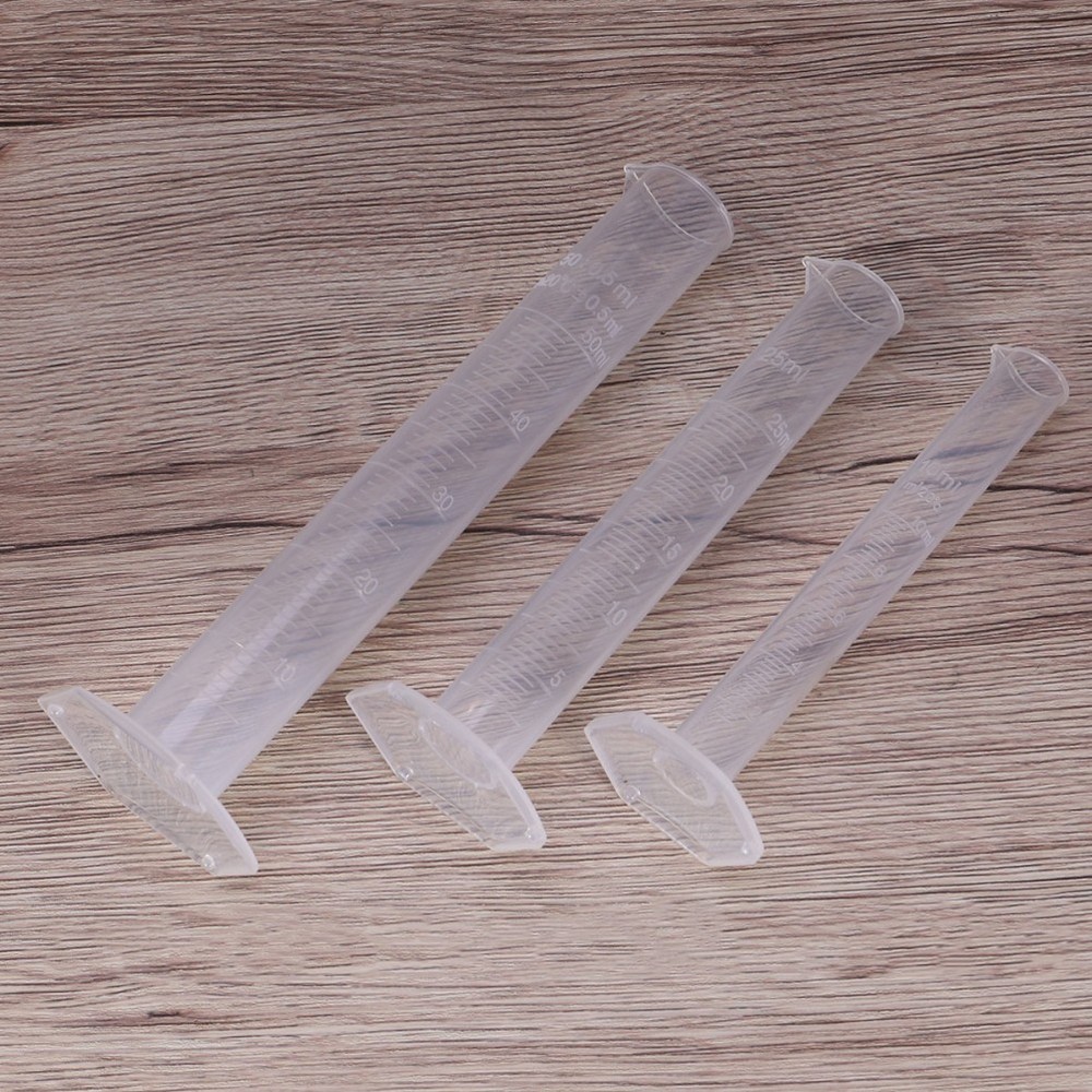 5 Pcs Graduated Measuring Cylinders Plastic Transparent For Laboratory Testing