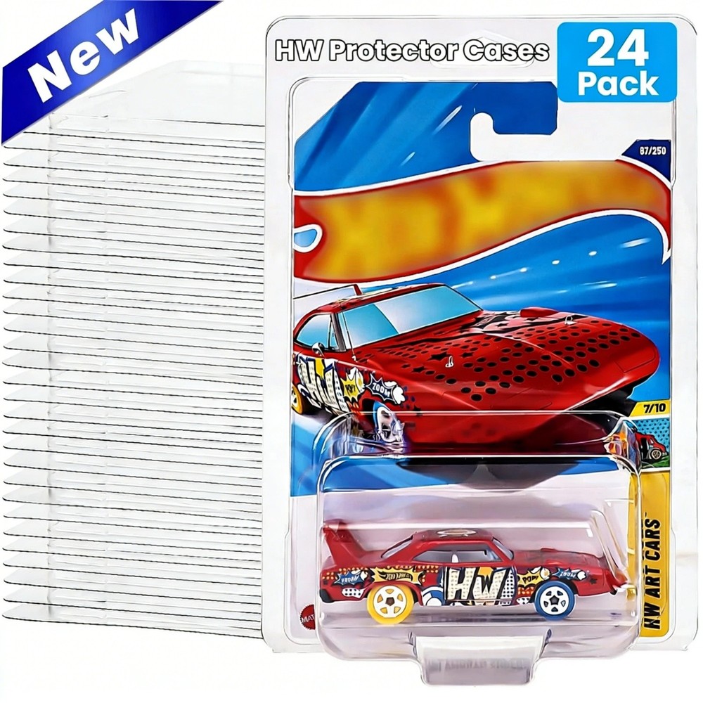 24PCS Clear Protector Case Plastic Display For Hot Wheels & Matchbox Basic Cars