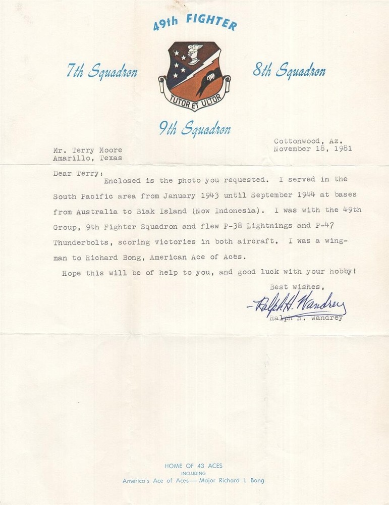 Ralph Wandrey- TLS (9th Fighter Squadron Ace)