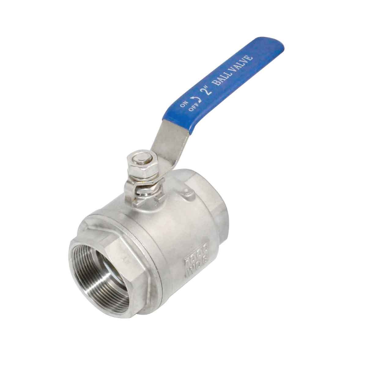 2 inch Ball Valve,Female NPT 316 Stainless Steel Full Port,2-Piece, 2Pack