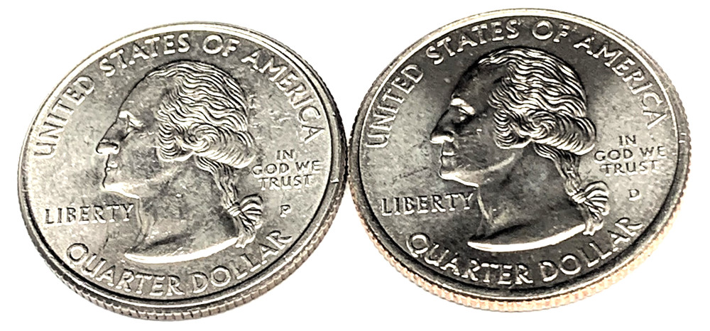 # C1954 DELAWARE STATEHOOD QUARTERS, P & D from MINT ROLLS