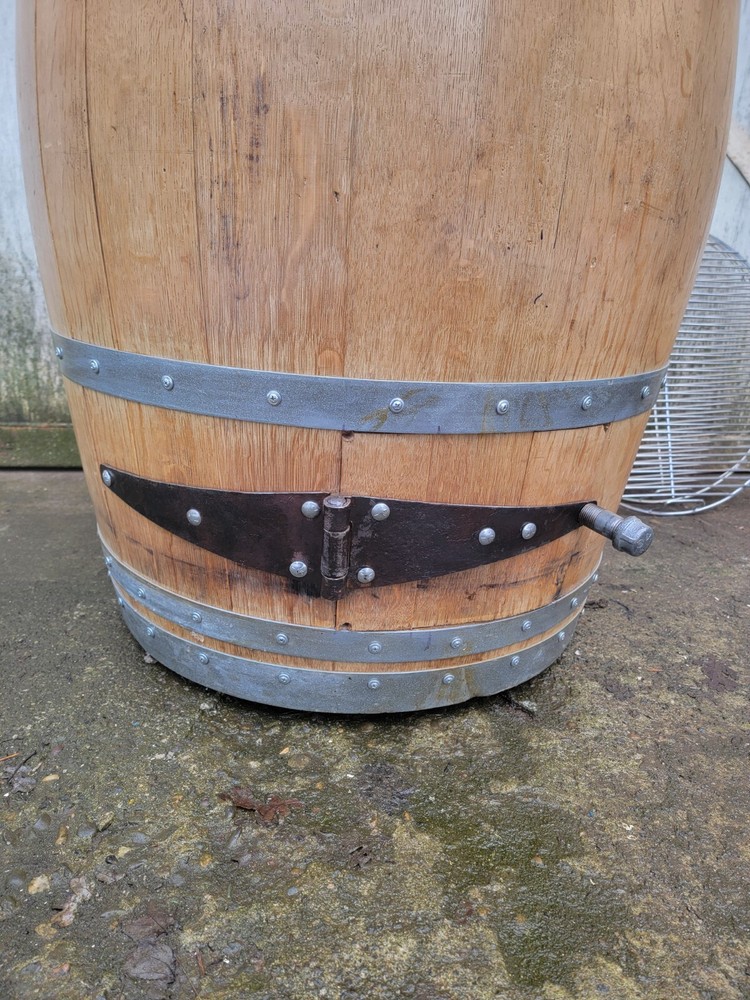 Beautiful Custom Oak Wine Barrel Smoker BBQ