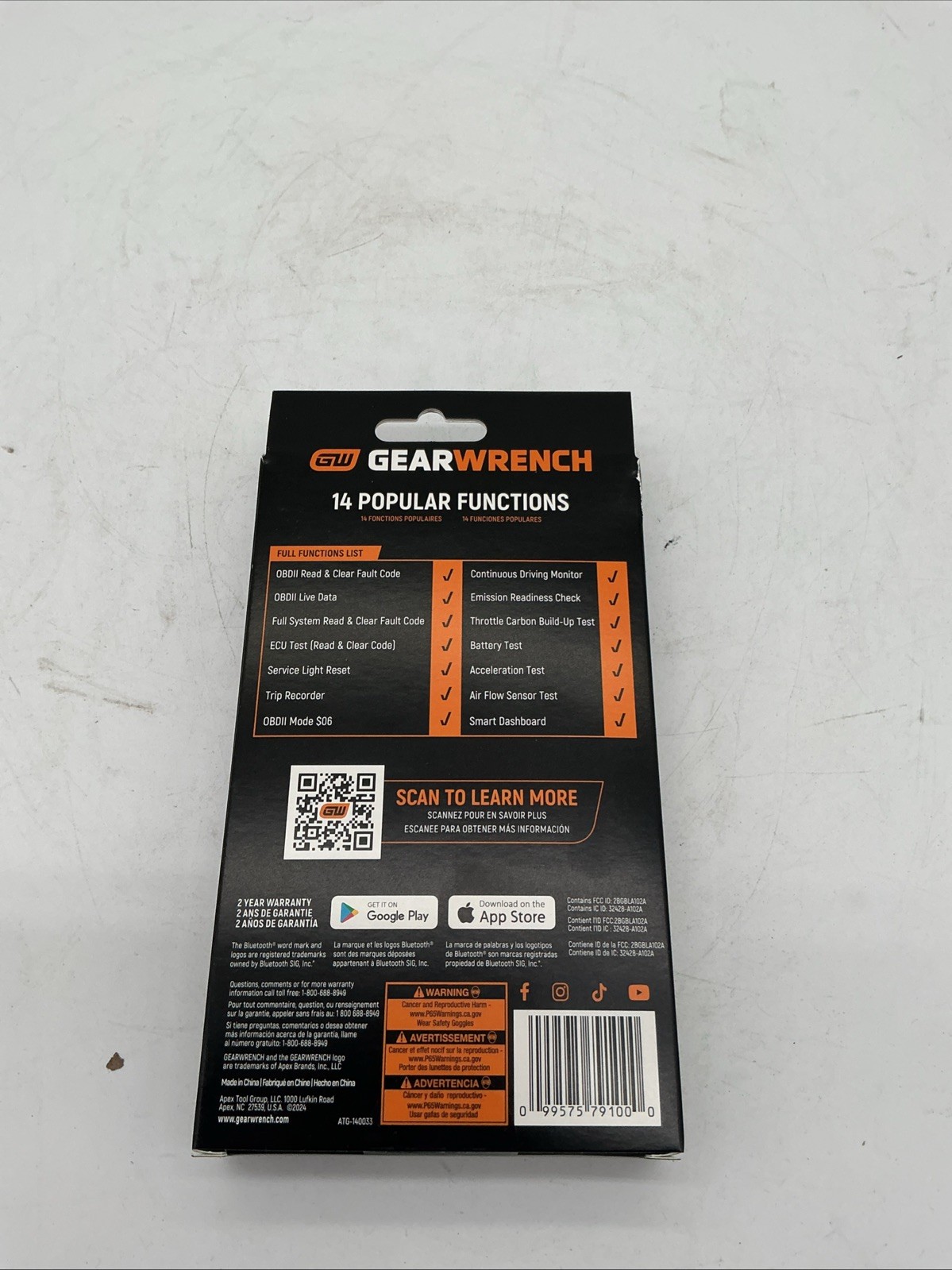GEARWRENCH OBD2 Bluetooth Diagnostic Tester w/ GWSCAN App & Lifetime Updates