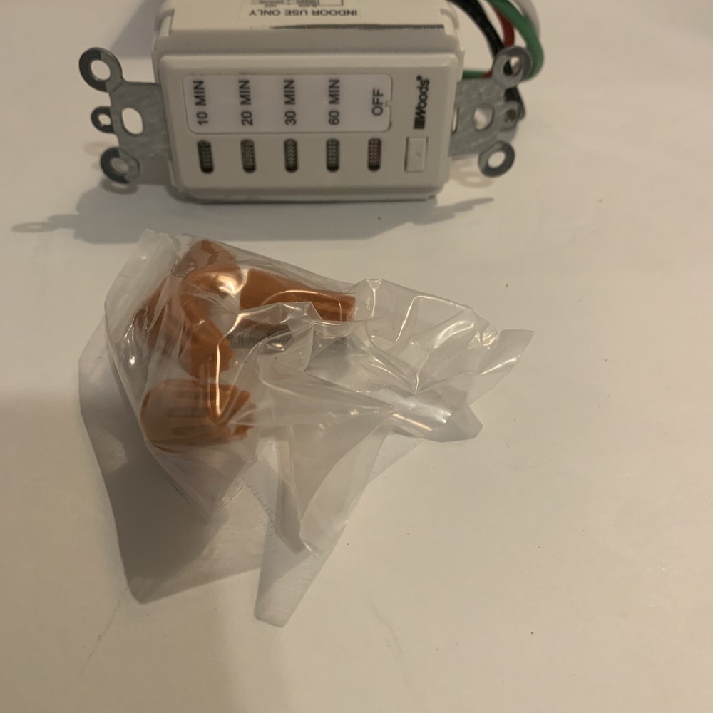 Woods 59008 In-Wall Digital Switch Timer, White NOB