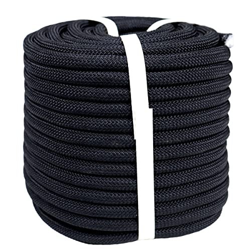 High Strength Braided Polyester Arborist Rope 3/8" x 50ft - Tree Work, Camping,