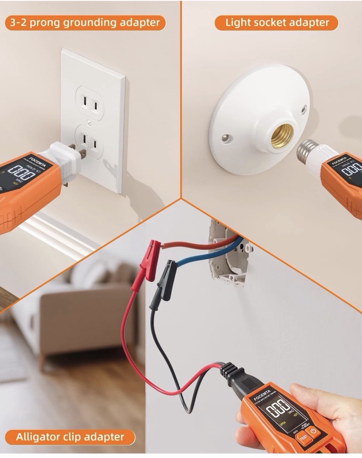 Circuit Breaker Finder Kit with GFCI Outlet Tester for 90-135V AC Circuits