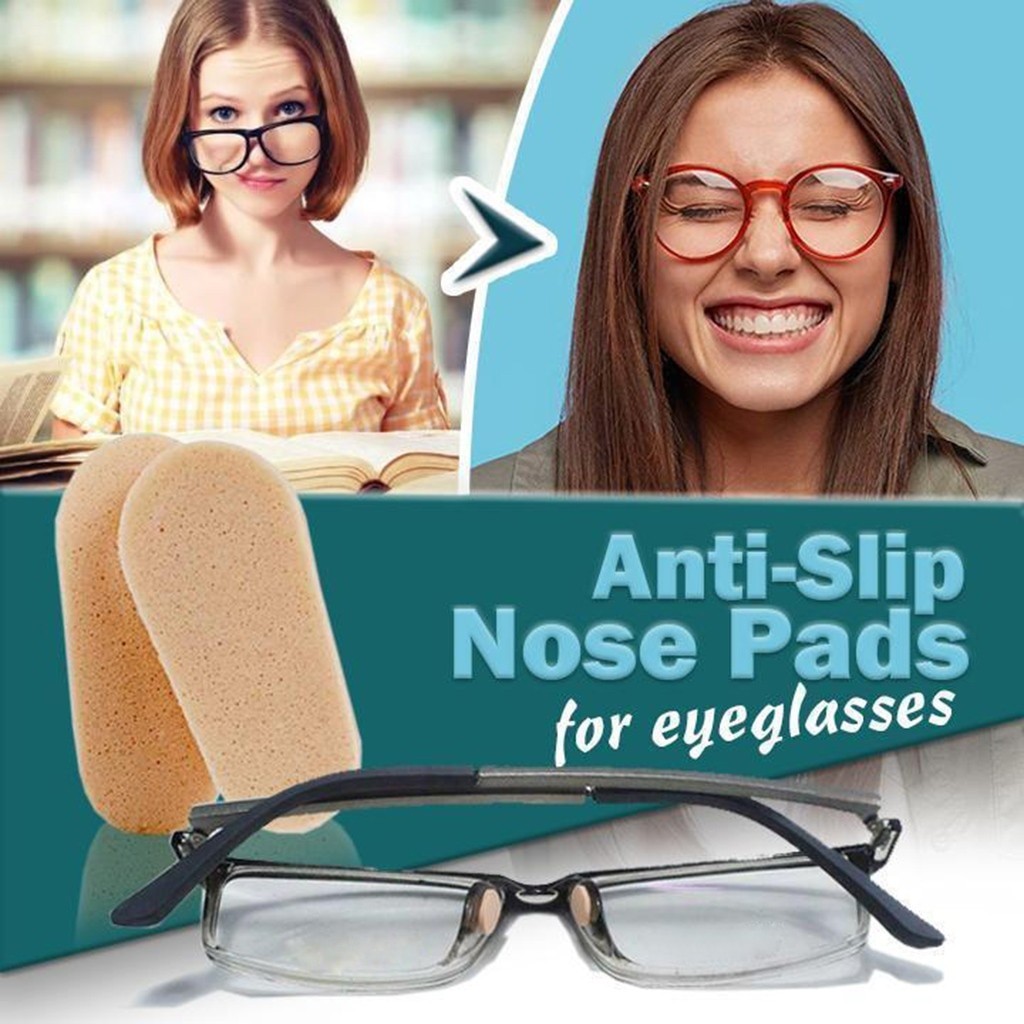 8 Pc Soft Nose Pads Stick On Silicon Anti Slip Eyeglasses Sunglasses Glass White