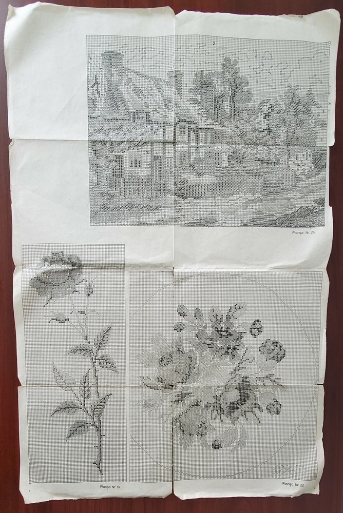 Gobelin Stitch Needlepoint Patterns Book + Large Patterns Vintage Romanian