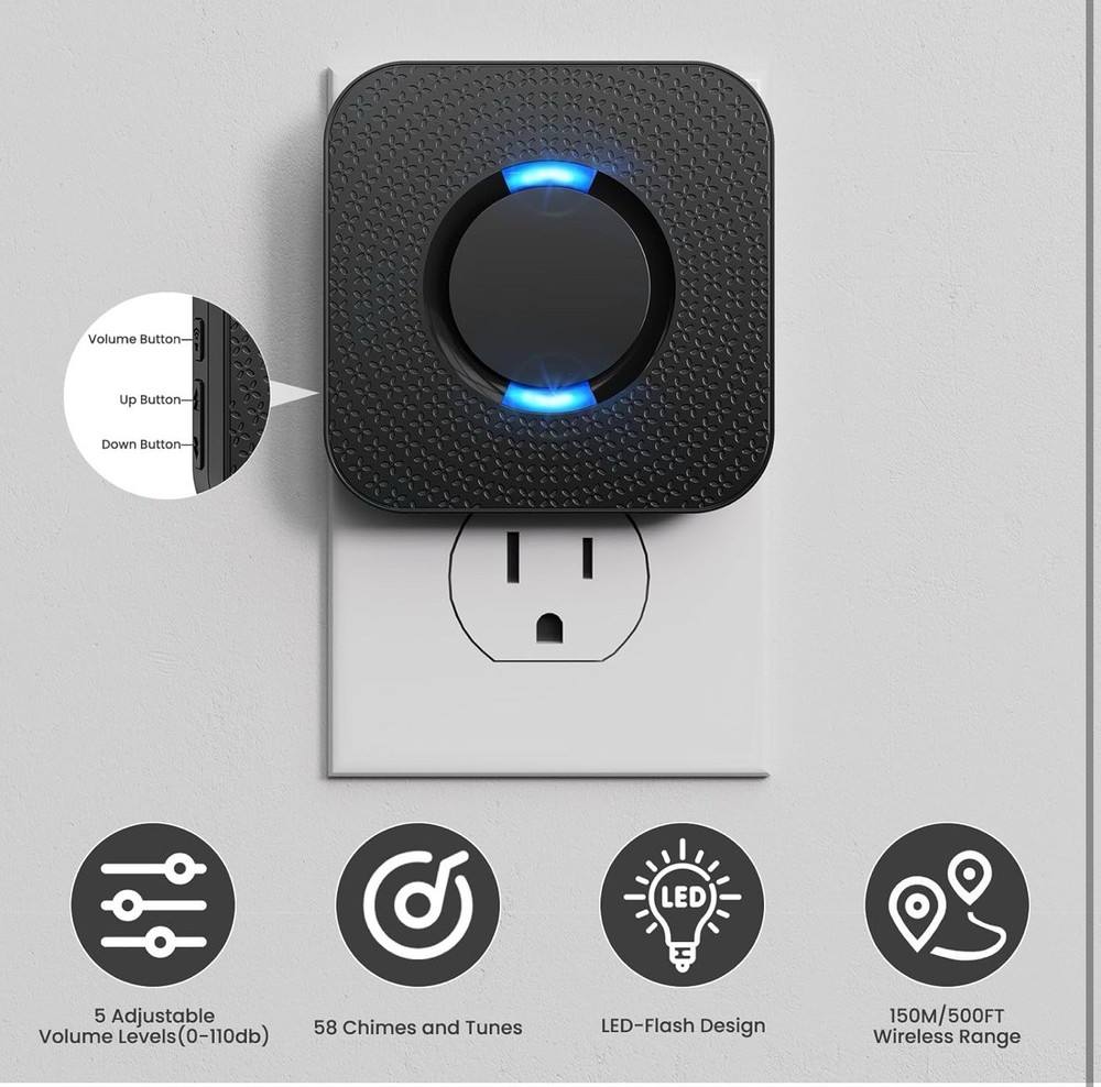 Wireless Motion Sensor LED w/500 FT Range Security Alert Monitor System