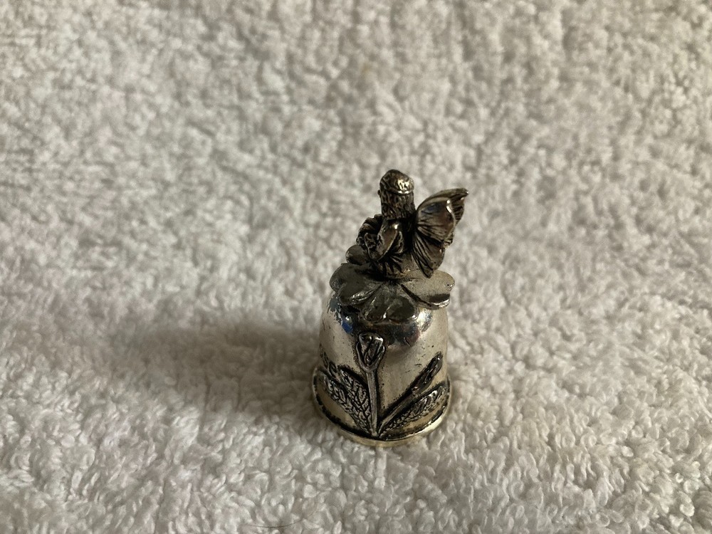 1994 Silver Scenes Ltd Silver Plated Thimble, April, Primrose Nymph