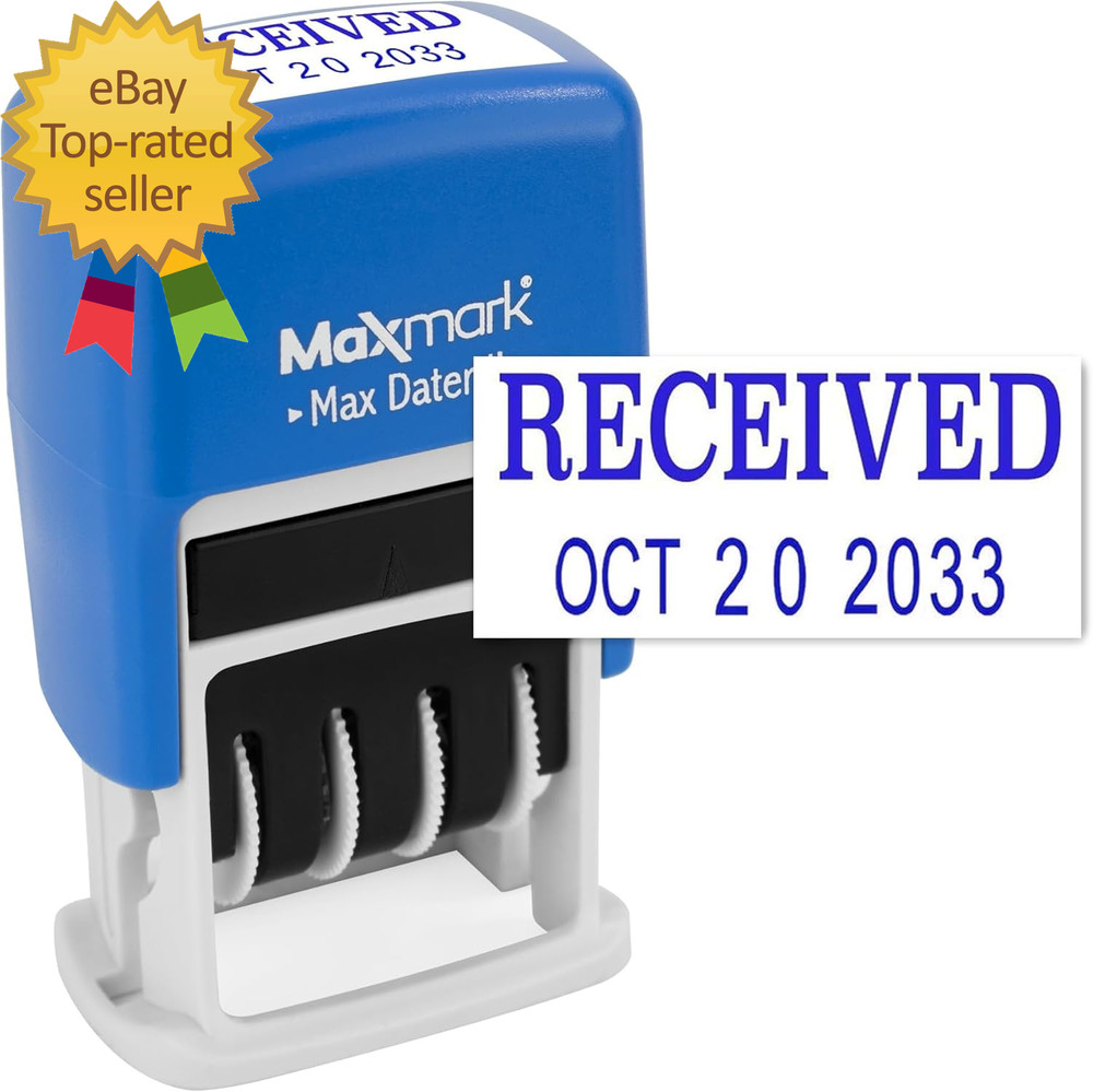 Self-Inking Rubber Date Office Stamp with Received Phrase
