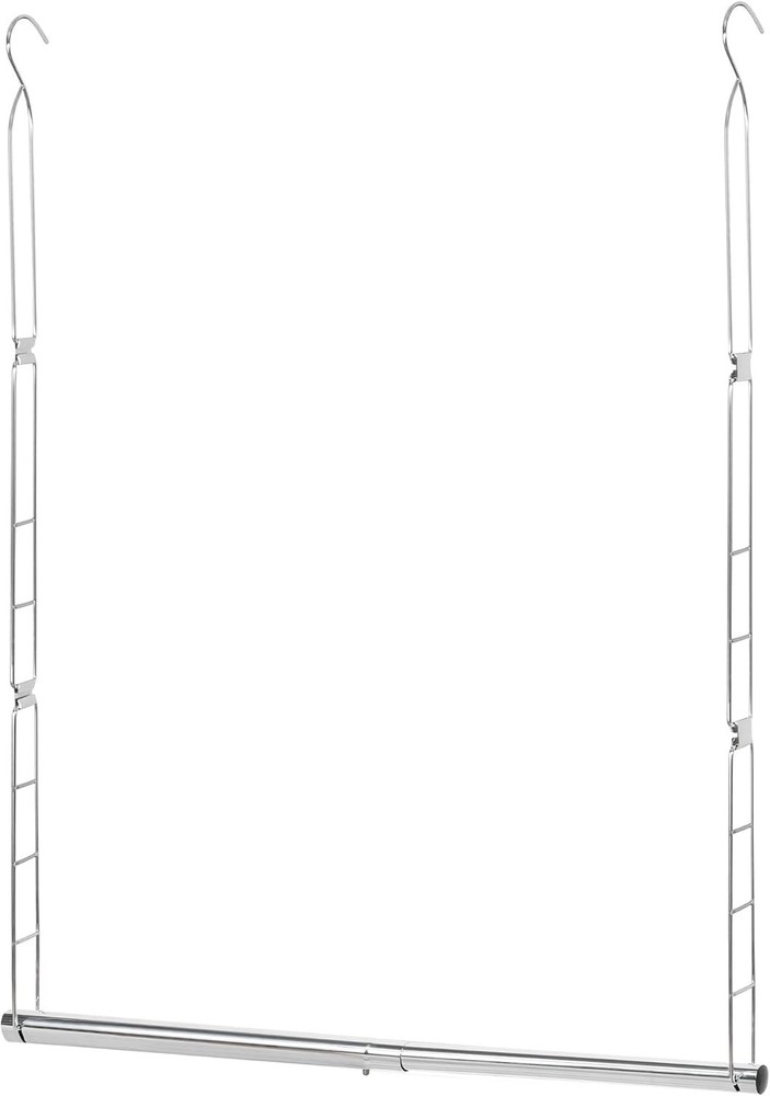 Adjustable Chrome Hanging Closet Rod - Space-Saving Organizer for Versatile Use