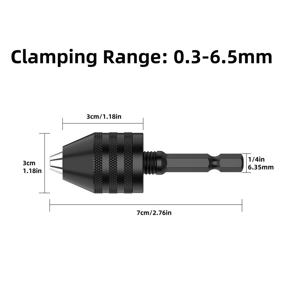 4Pcs 1/4"Hex Shank Keyless Drill Chuck Adapter Bit Quick Change Converter Driver