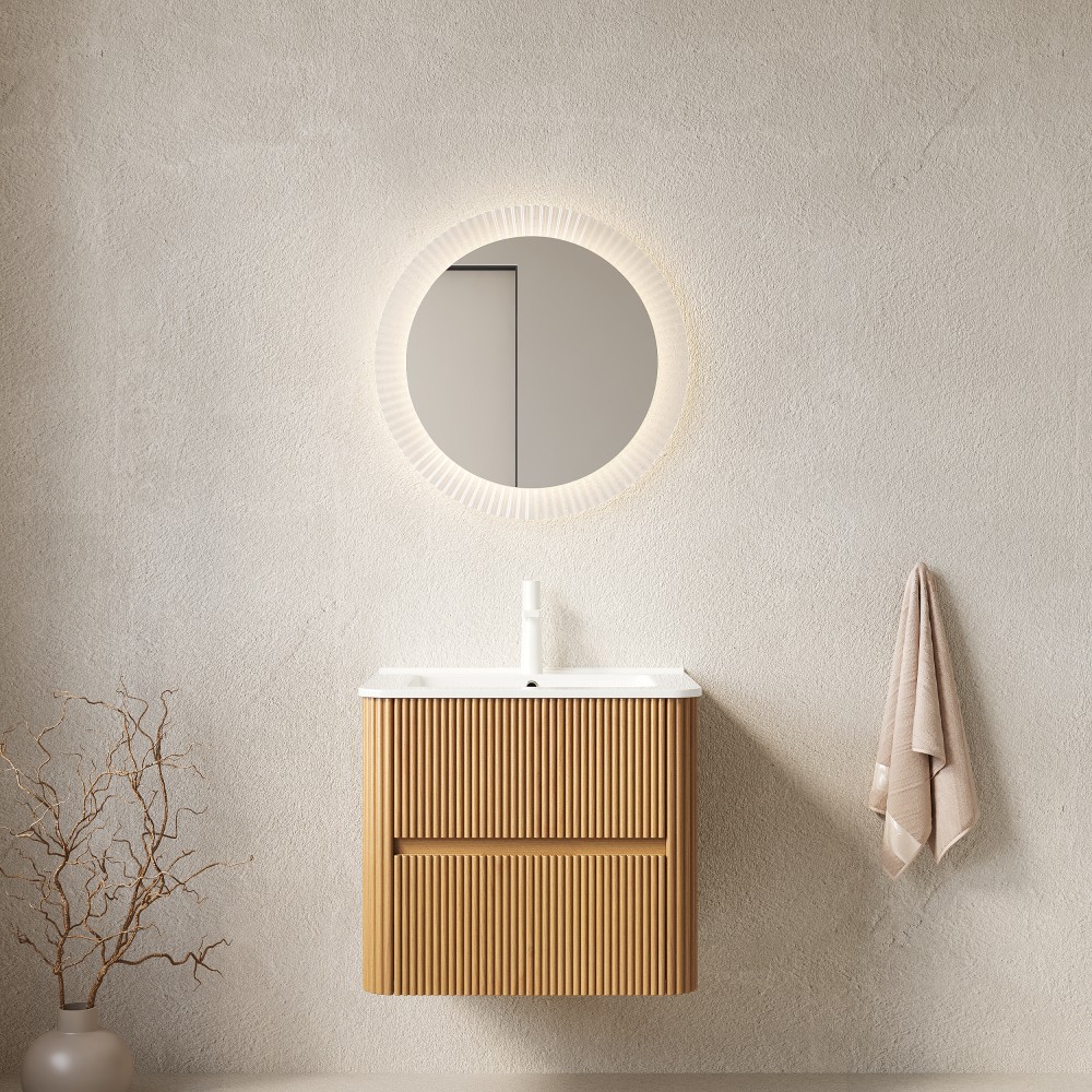 24" Modern Floating Vanity with Sink & 2 Drawers, Preassembled