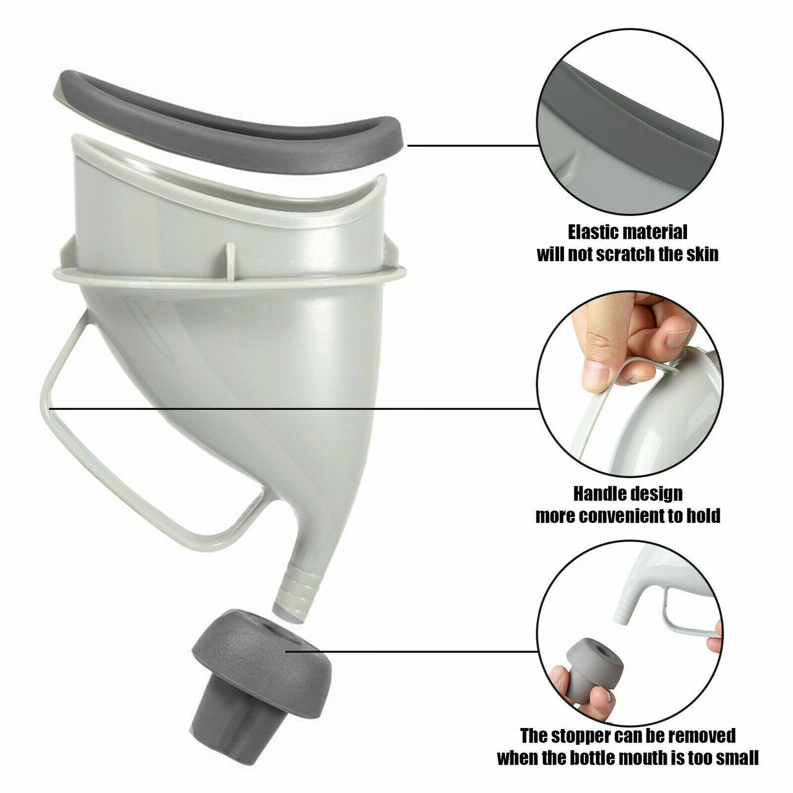 2Pcs Portable Potty Pee Funnel Men Women Emergency Urinal Outdoor Toilet Device