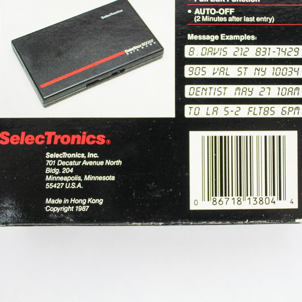 SelecTronics DataStor 8000F Calculator Data Bank 8K Memory Original Box Untested