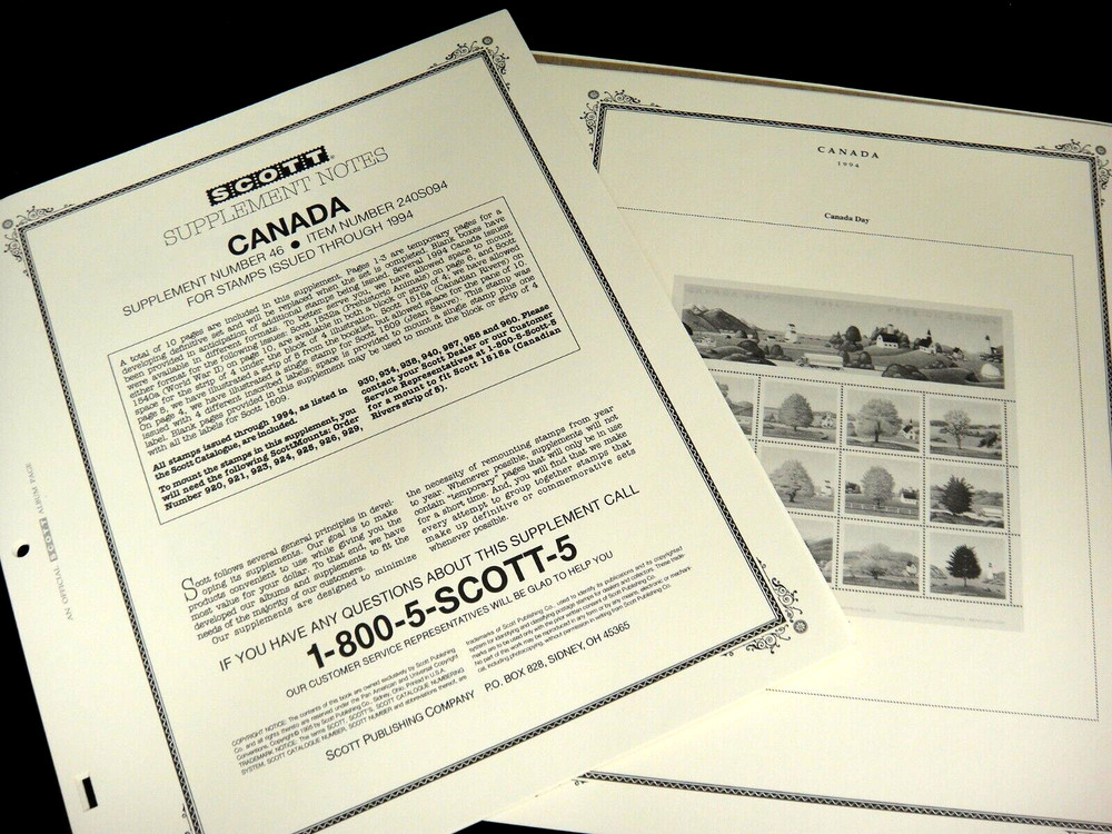 Scott Canada 1994 Stamp Album Supplement #46 240S094 NOS