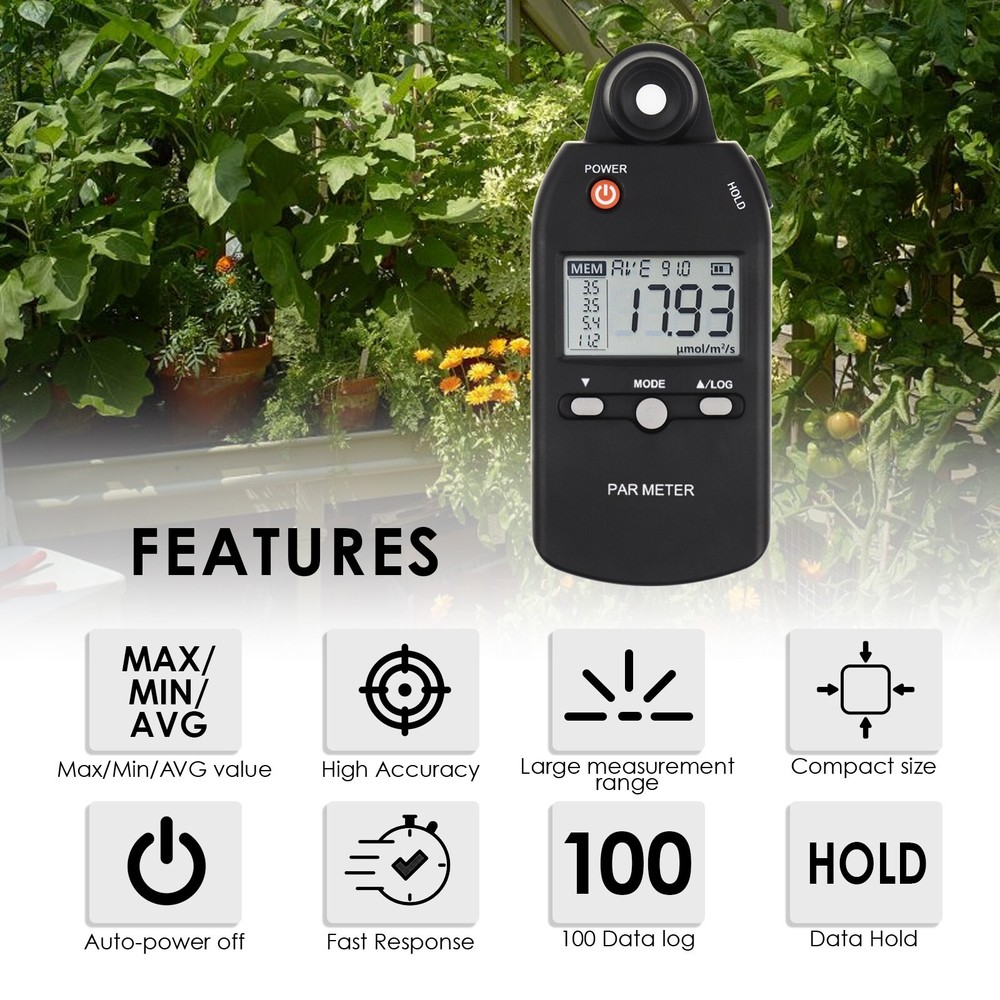 Light Meter Photography Full-Spectrum Quantum Sensor Par Meter Smart PPFD Tester