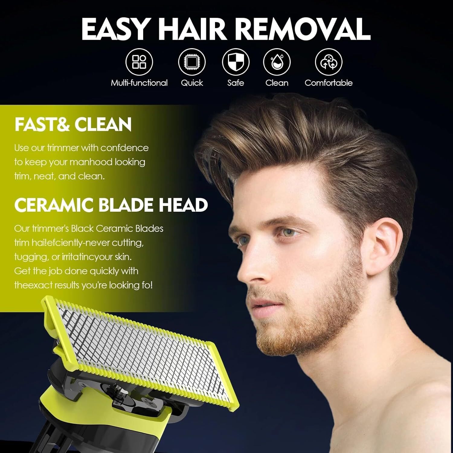 4X Blades Norelco QP210/80 OneBlade Replacement Head for QP2520 /QP6510 /QP6520