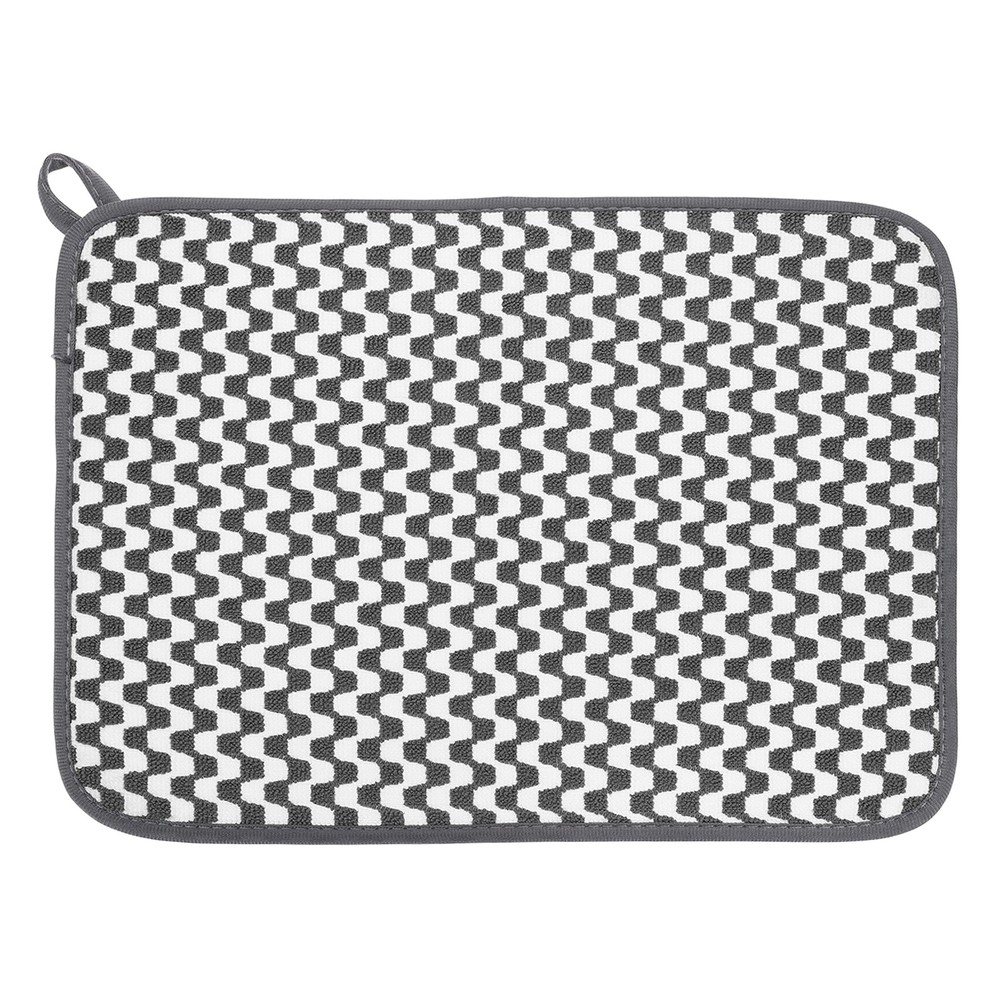 Microfiber Dish Drying Mat,16 x 12 Inch Thick Wave Pattern, White