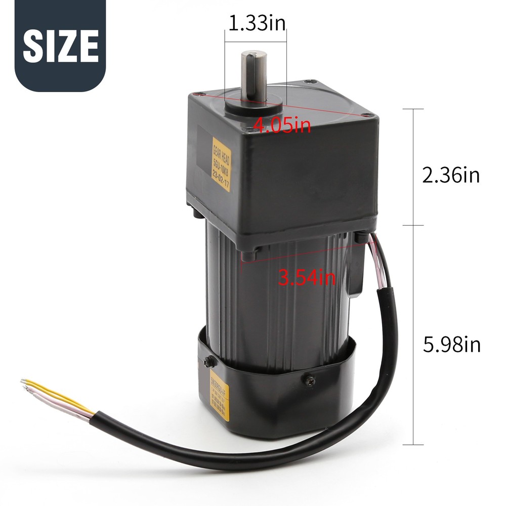 90W AC Gear Motor 110V 135RPM Variable Speed Controller Reducer