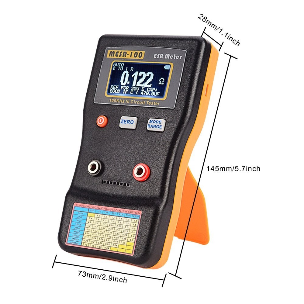 Battery-Powered MESR-100 V2 ESR and Resistance Meter - Precision Testing Tool