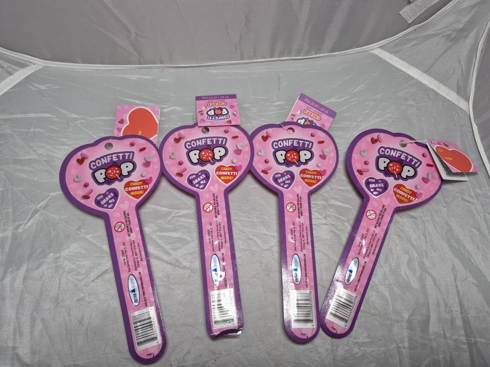 💥 4 Rare Confetti Pop Suckers Candy Shake It