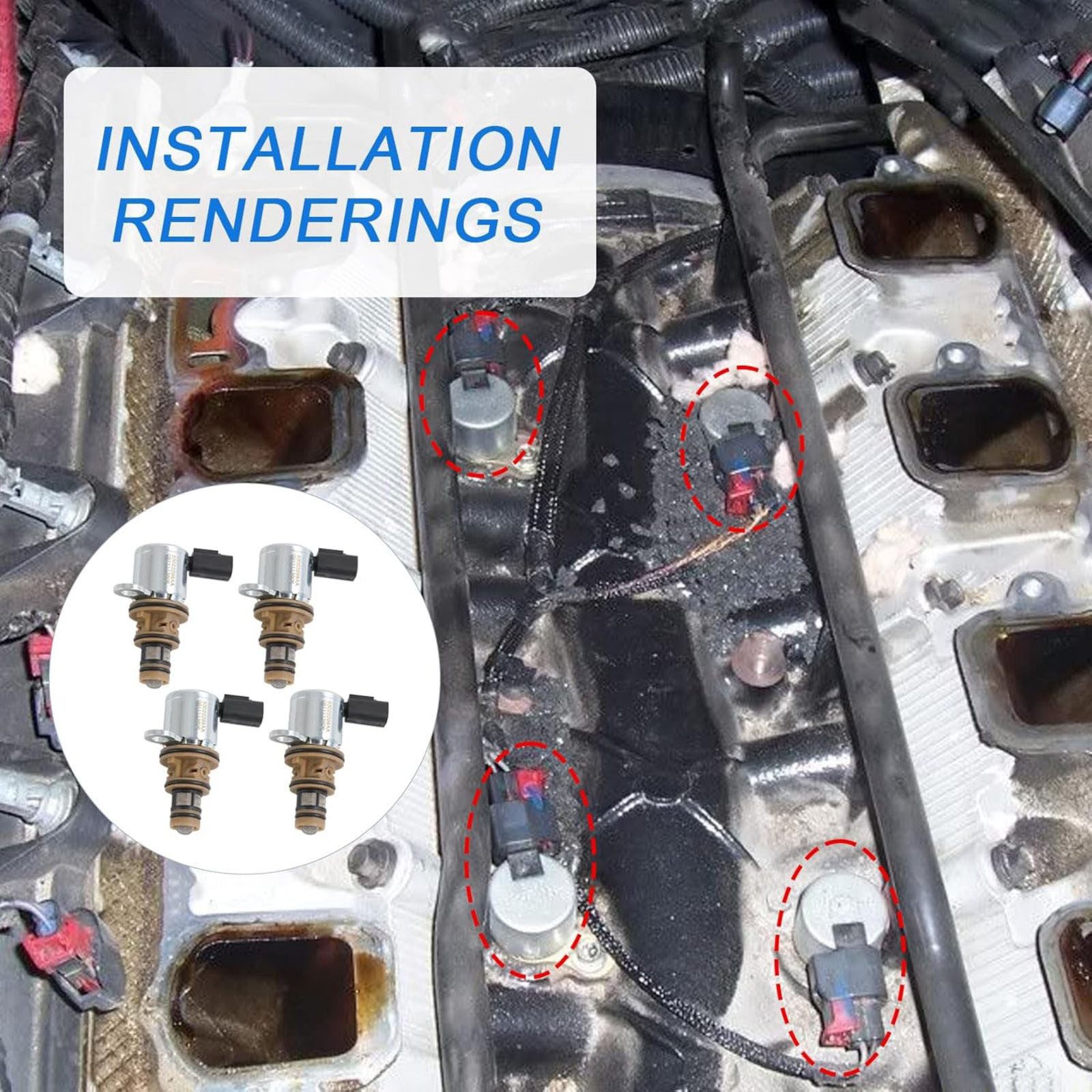 4PCS Aluminum Body 53022298AA Engine Multiple Displacement Solenoid For Chrysler