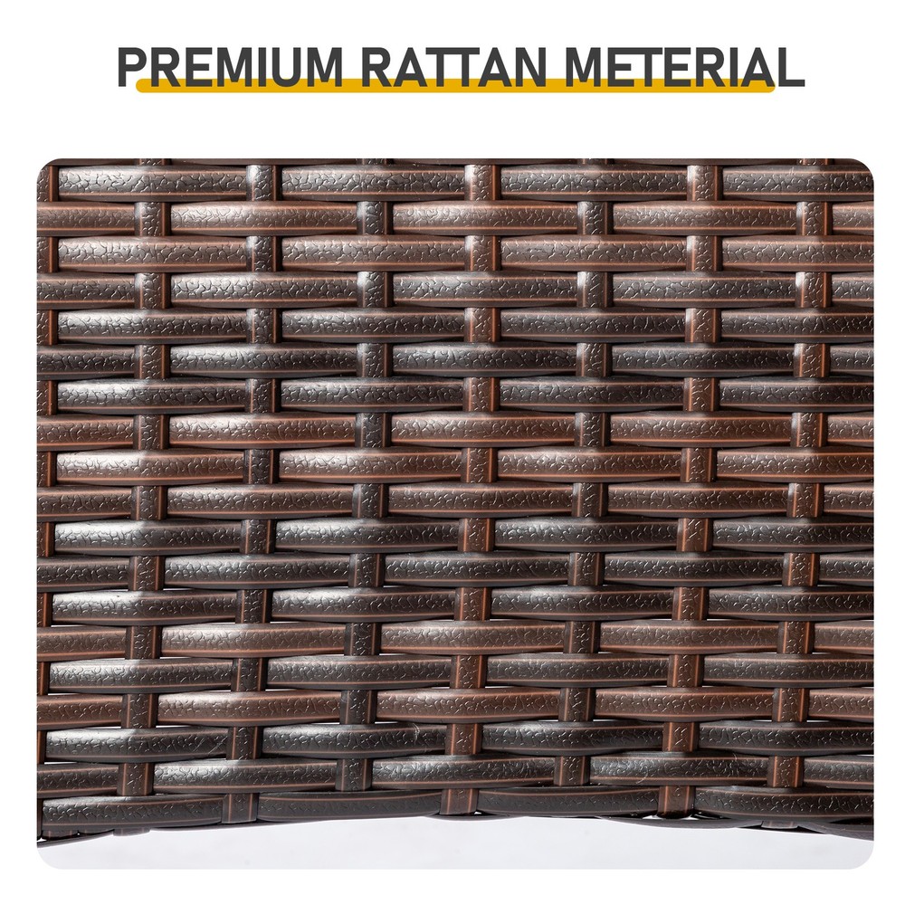 20" Patio Side Table, Outdoor Patio Wicker Square End Table