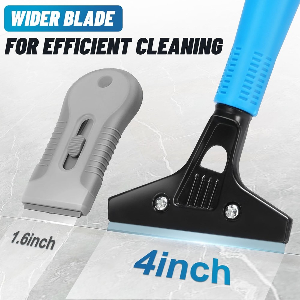 Floor Scraper Heavy Duty, Adjustable 8"-72" Long Handle Razor Blade Scraper T...