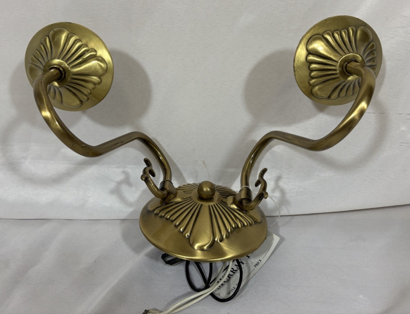 Vintage NOS Murray Feiss Brass Double Wall Sconce 12.5"W 2 Arm