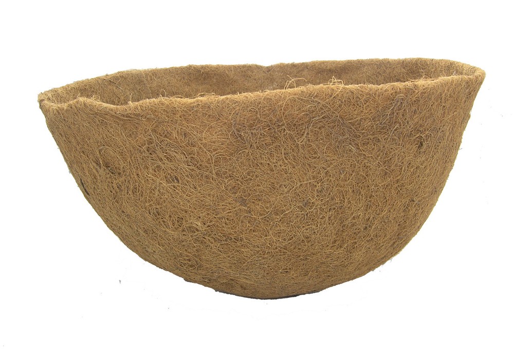 12" x 8" Deep Round Molded Coco Liner for Hanging Basket Planter - Single