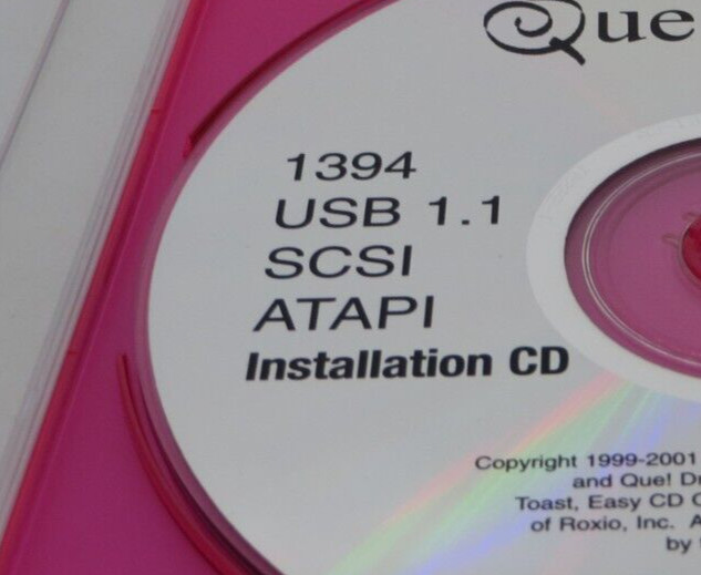 QUE Drive Installation CD Windows PC Software Toast / Easy CD Creator / DirectCD