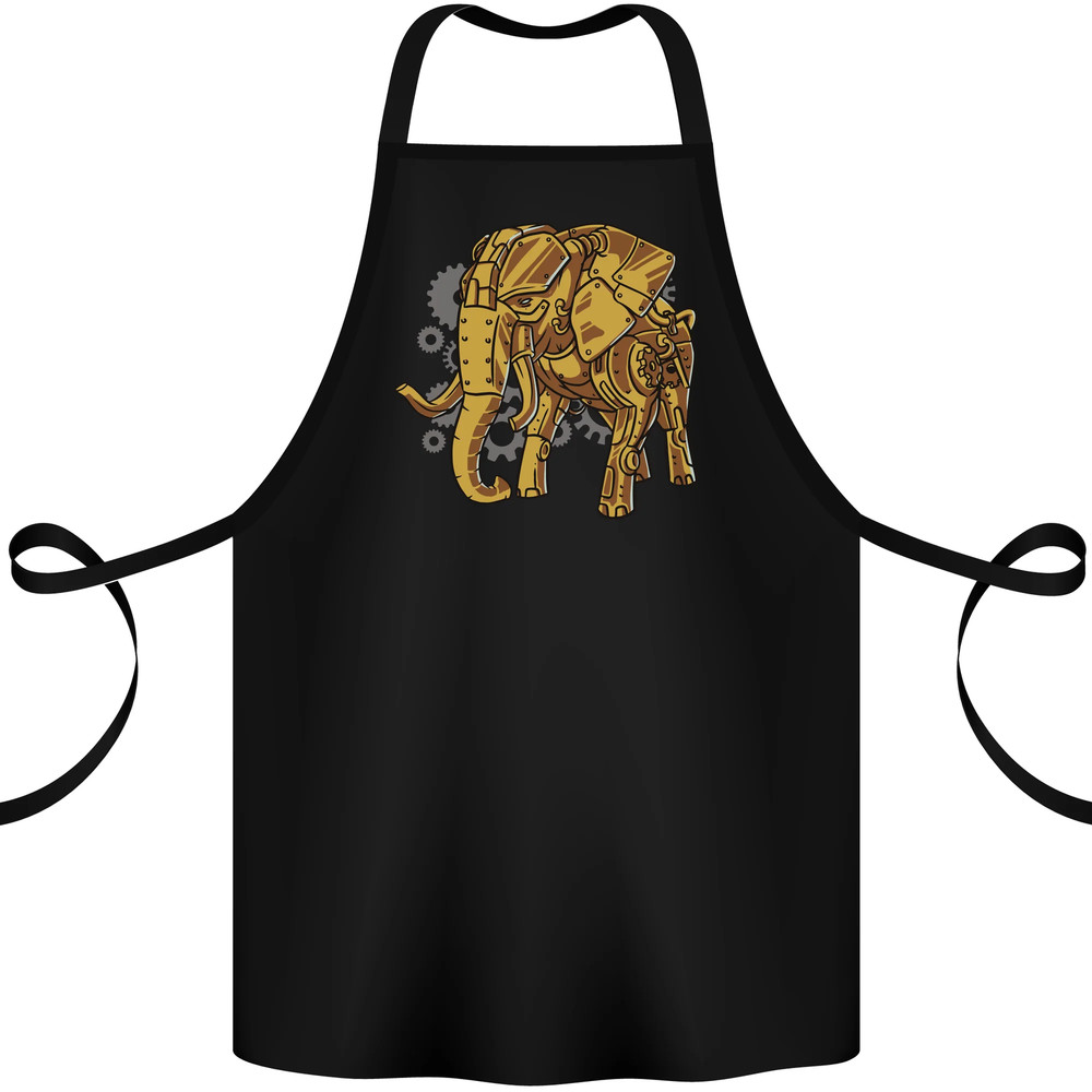 A Steampunk Elephant Cotton Apron 100% Organic