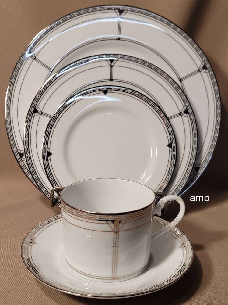 Noritake Palmer Platinum 5 Piece Place Setting EXCELLENT!