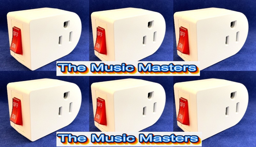 6X Grounded On/Off LIGHTED POWER SWITCH Single AC Wall Plug Electrical Outlet
