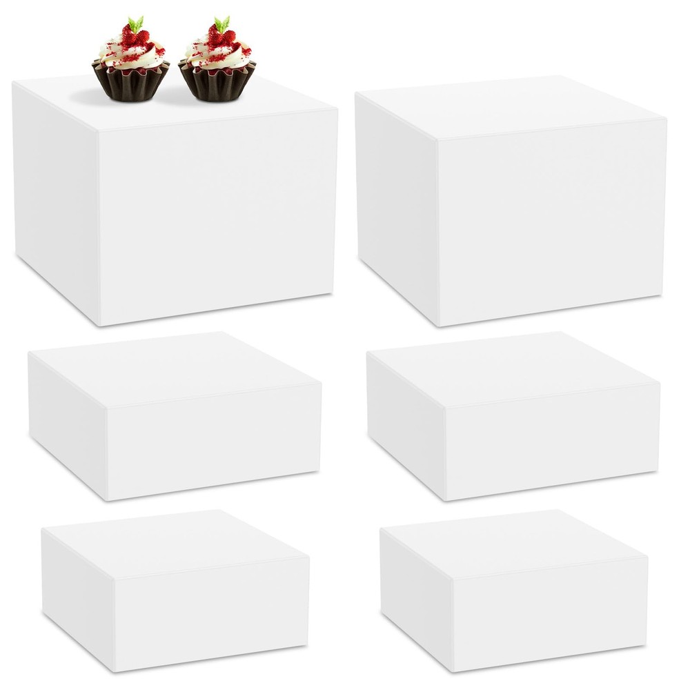 6PCS Buffet Risers, Food Risers for Buffet Table, Acrylic White Buffet Risers...